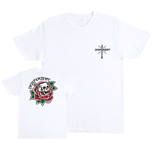 Independent T-Shirt Dressen Skull Rose Ss White