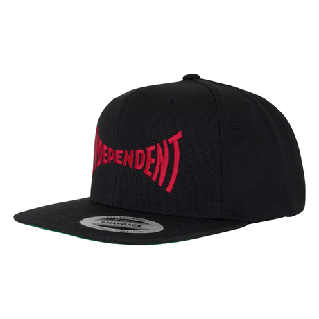 Independent Cap Span Embroidered Snapback Black Dk Red
