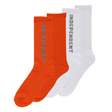 Independent Socks Baseline 2-Pack Crew White Orange
