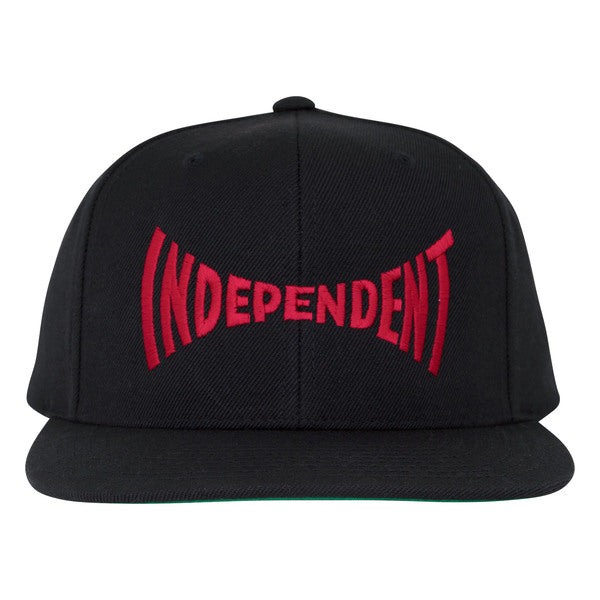 Independent Cap Span Embroidered Snapback Black Dk Red