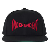 Independent Cap Span Embroidered Snapback Black Dk Red