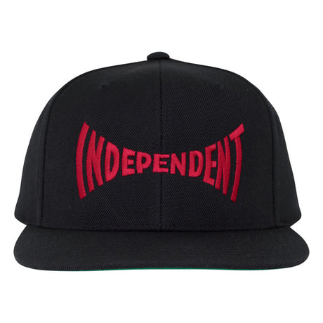 Independent Cap Span Embroidered Snapback Black Dk Red