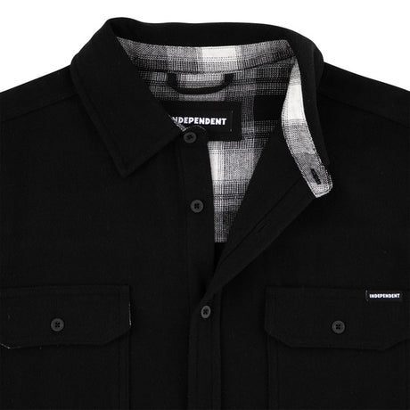 Independent Chemise Belmont Ls Flannel Hthr Black