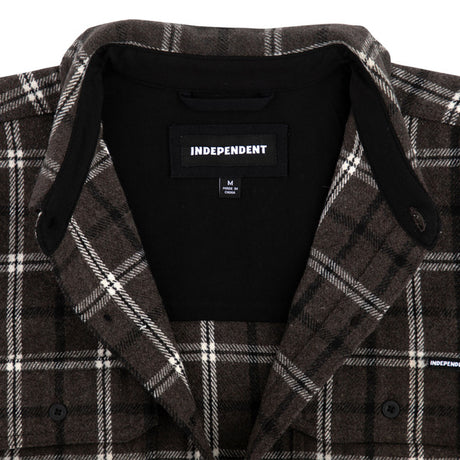 Independent Chemise Belmont Ls Flannel Top Black White