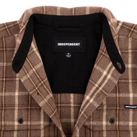 Independent Chemise Belmont Ls Flannel Top Brown Tan