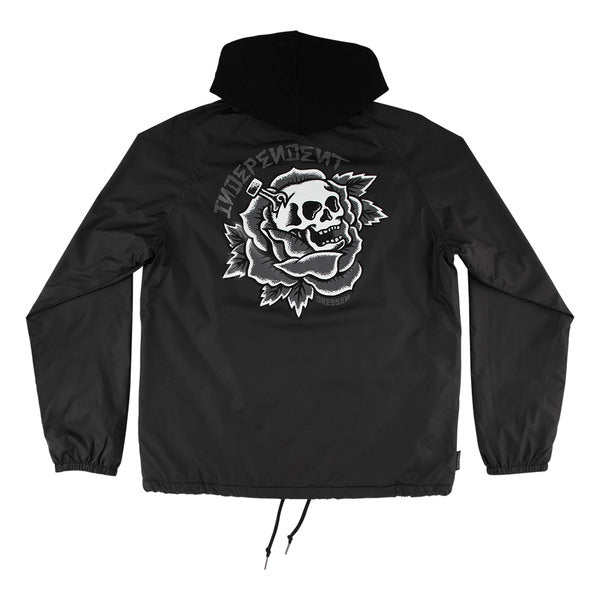 Independent Jacket Dressen Skull Rose Ls Hood Black