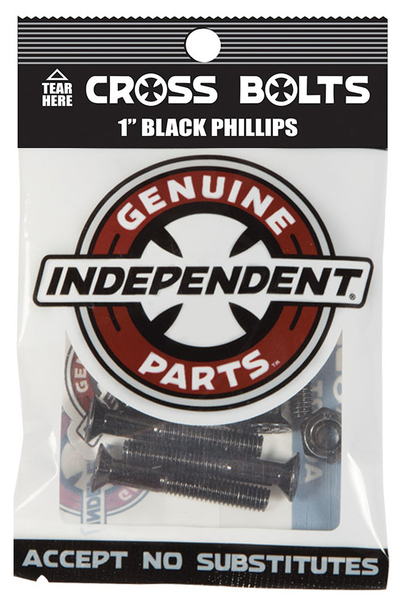Independent Visserie (Jeu De 8) Phillips 1 Pouce Black