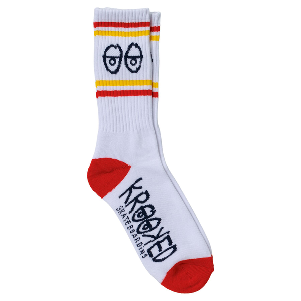 Chaussettes Krooked Eyes White Red Navy Yellow