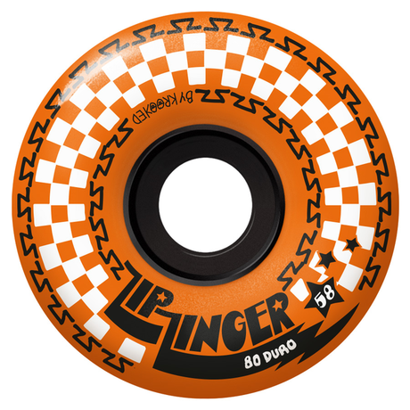 Krooked Wheels Cruiser (Jeu De 4) 58Mmzip Zinger 80D Orange
