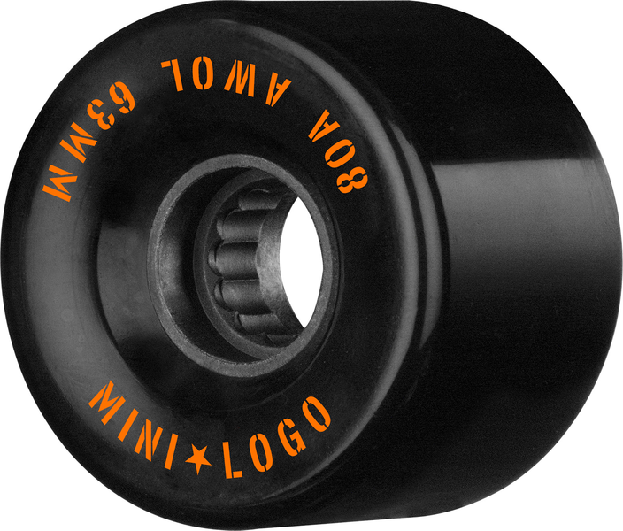 Mini Logo Wheels (Jeu De 4) 63Mm Awol 80A Black