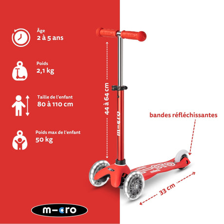 Mini Micro Deluxe Led - Rouge