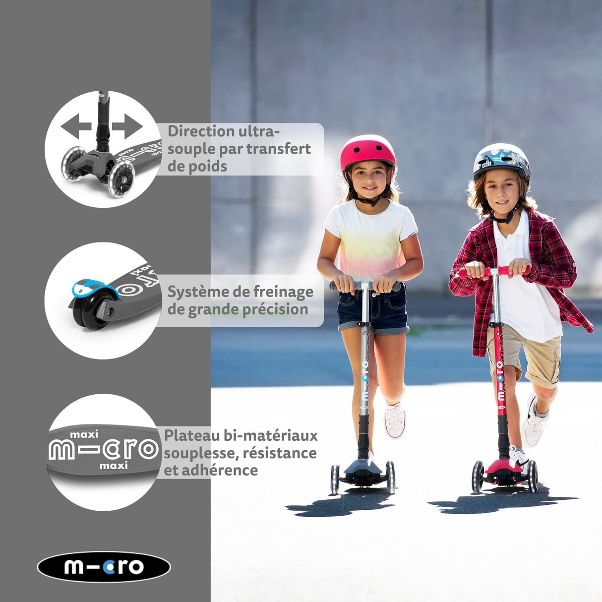 Maxi Micro Deluxe Pliable Led - Gris Volcan