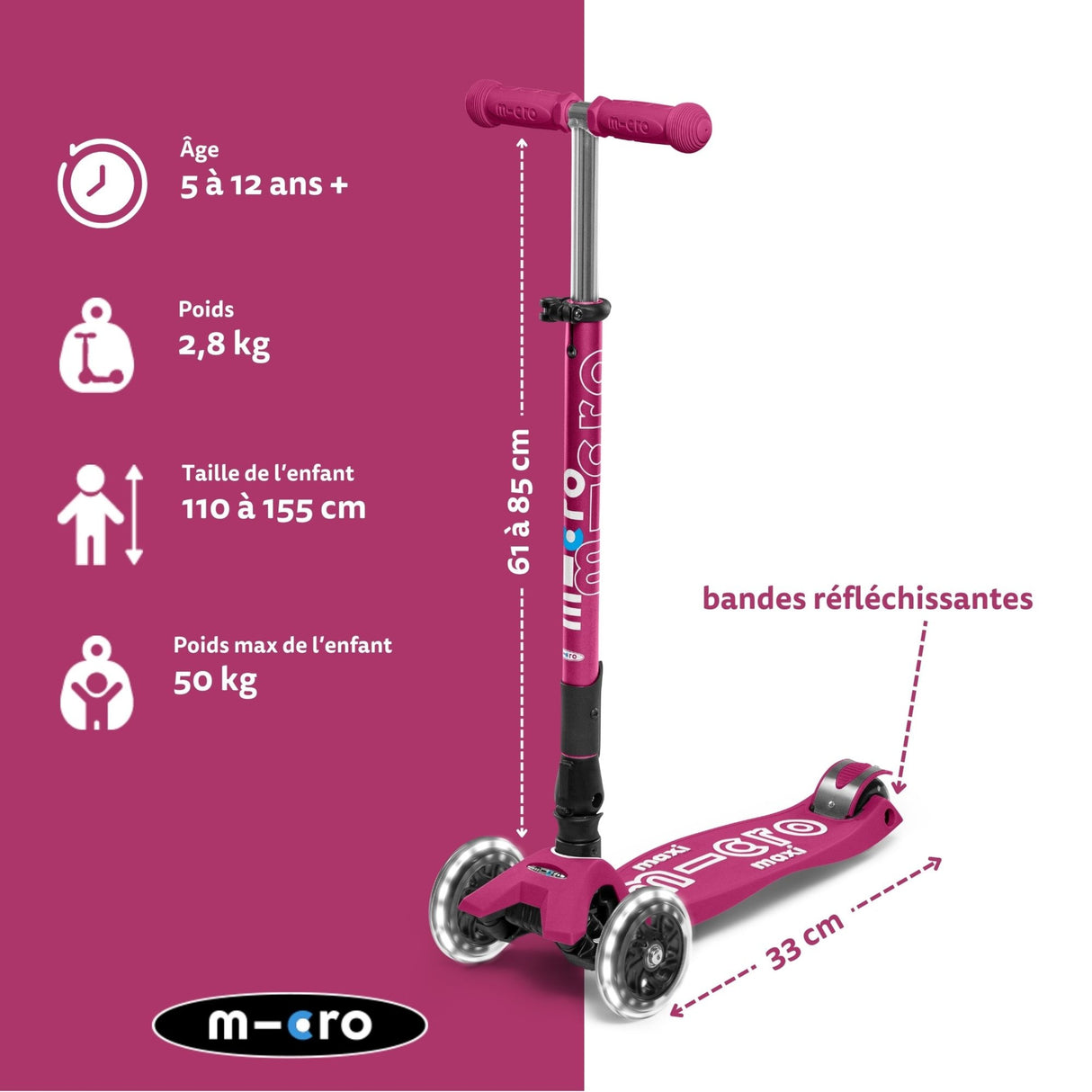 Maxi Micro Deluxe Pliable Led - Baie Rouge
