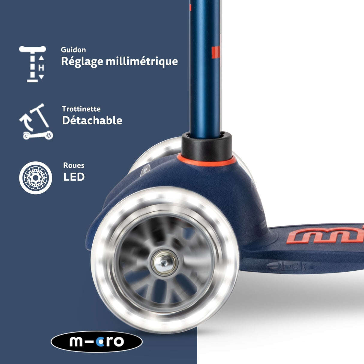 Mini Micro Deluxe Led - Bleu Marine Et Rouge