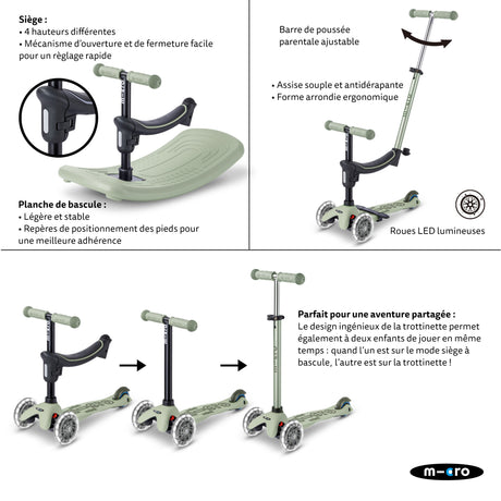 Mini Micro Deluxe Rock & Go Led - Vert Sauge