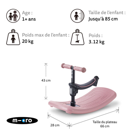 Mini Micro Deluxe Rock & Go Led - Rose Poudré