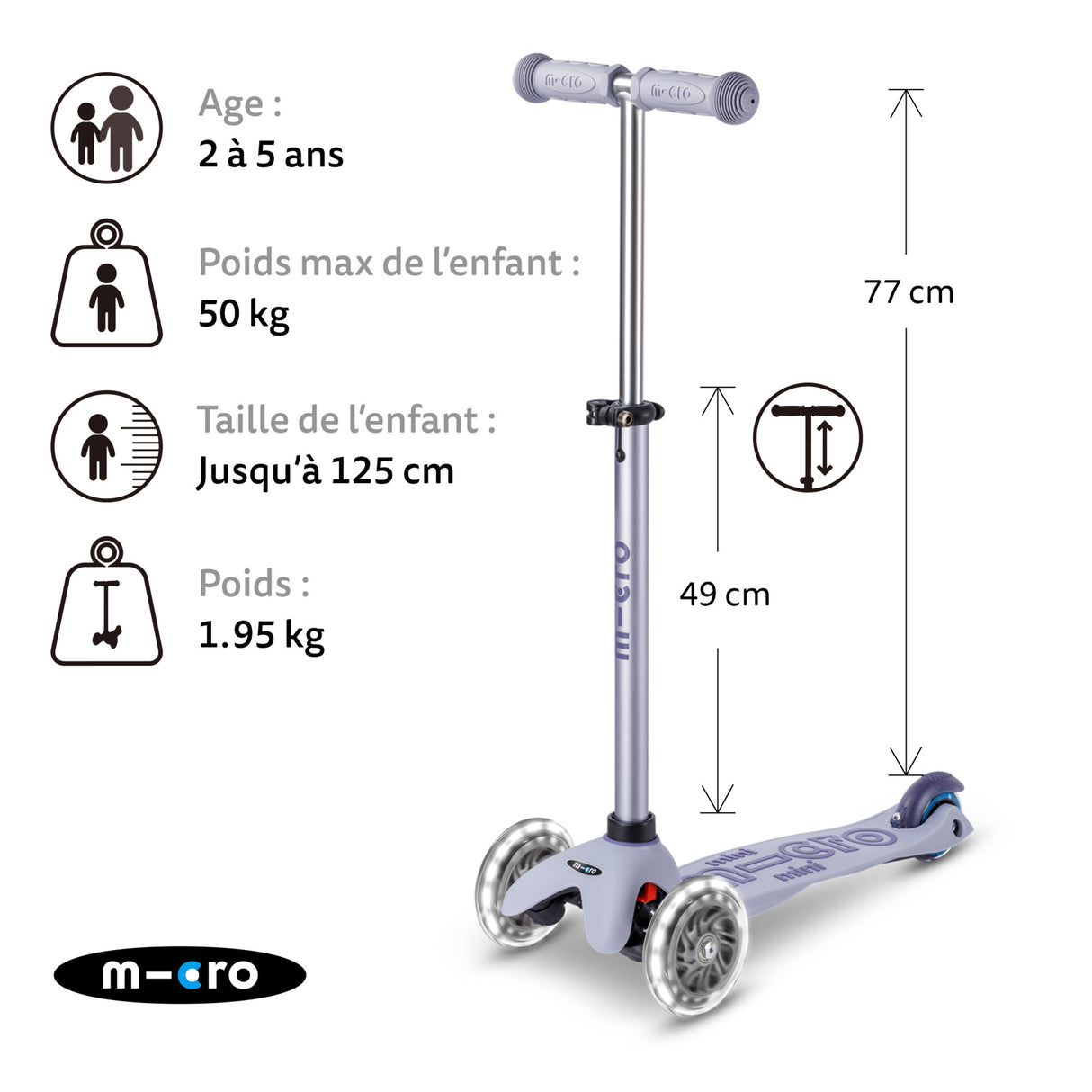 Mini Micro Deluxe Rock & Go Led - Lavande