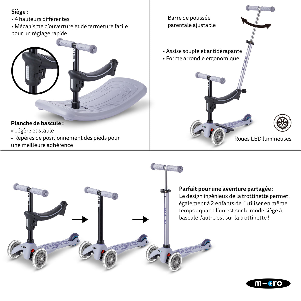 Mini Micro Deluxe Rock & Go Led - Lavande