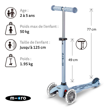 Mini Micro Deluxe Rock & Go Led - Bleu Ardoise