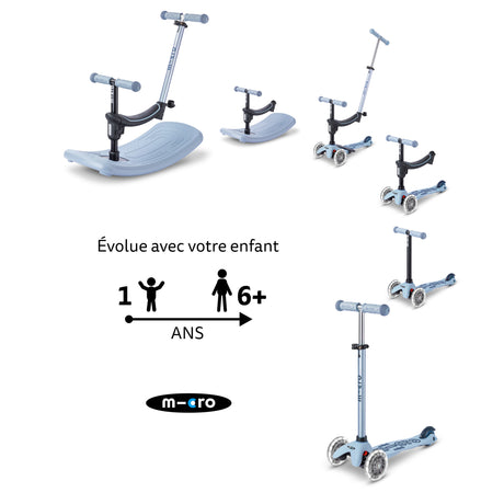 Mini Micro Deluxe Rock & Go Led - Bleu Ardoise