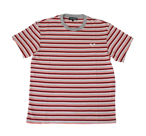 Tee-shirt Nonsense Striped Grey Red
