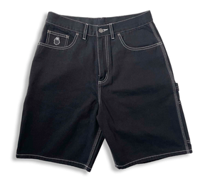 Short Nonsense Yeti Denim Black Denim White Stitching