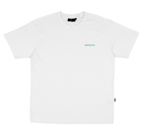 Tee-shirt Nonsense Embroidered White Teal