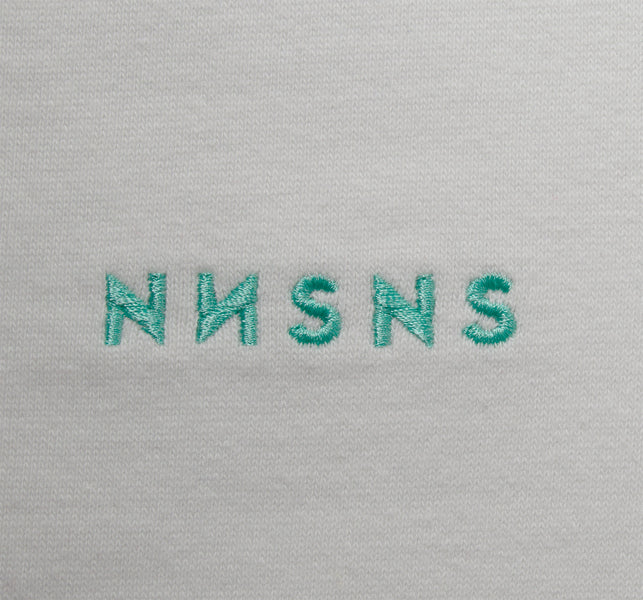 Tee-shirt Nonsense Embroidered White Teal