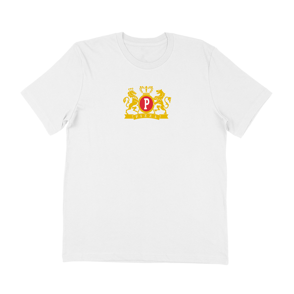 Pizza T-Shirt Crest White