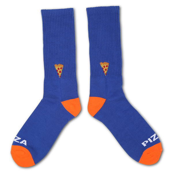 Pizza Socks Emoji Blue Orange