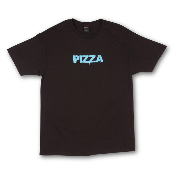 Pizza T-Shirt Stencil Black