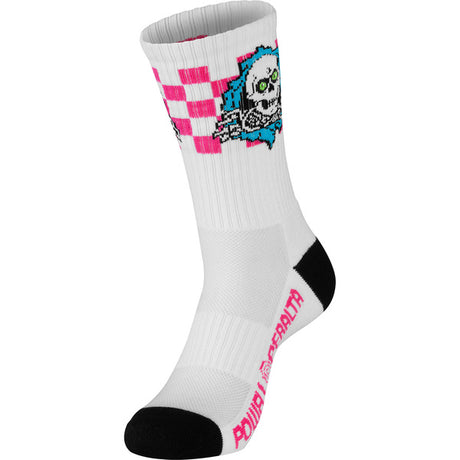Powell Socks Ripper Blue Pink White Checker Stripes