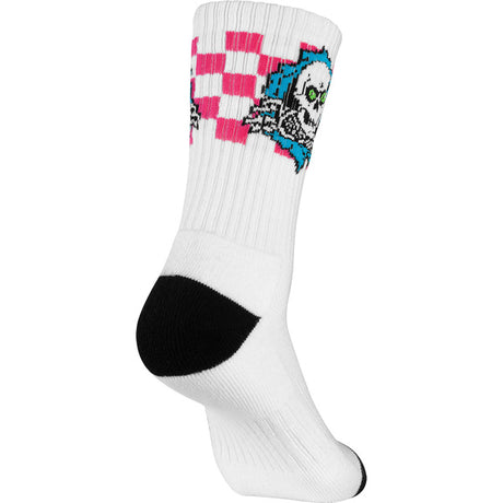 Powell Socks Ripper Blue Pink White Checker Stripes