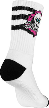 Powell Socks Ripper Pink Black White Rip Stripes