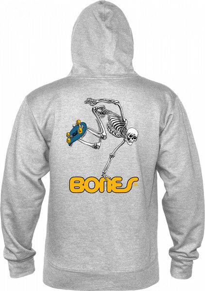 Powell Sweat Skateboard Skeleton Hood Gray Heather