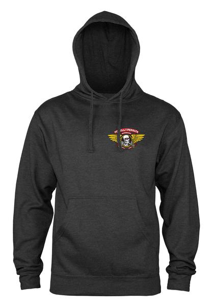 Powell Sweat Winged Ripper Hood Charcoal