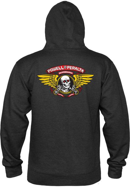 Powell Sweat Winged Ripper Hood Charcoal
