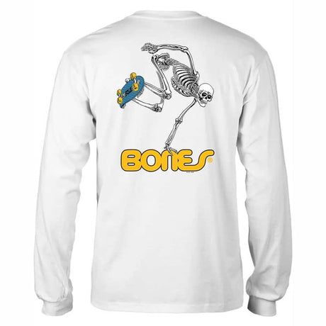 Powell T-Shirt Skateboard Skeleton Ls White