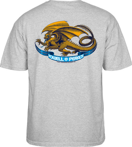Powell T-Shirt Oval Dragon Ss Gray