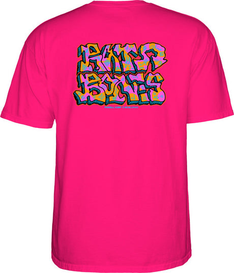 Powell T-Shirt Rat Bones Graffiti Ss Hot Pink