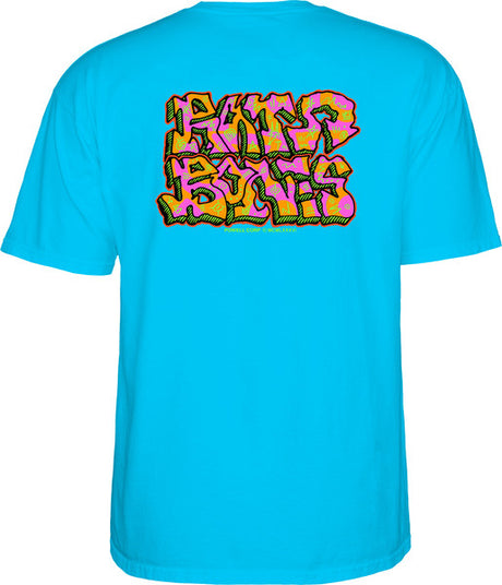 Powell T-Shirt Rat Bones Graffiti Ss Turquoise