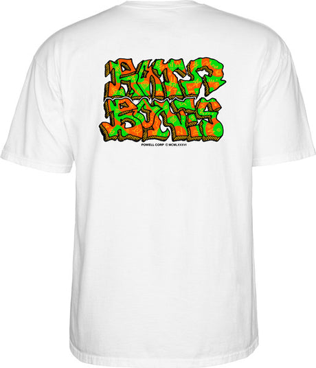 Powell T-Shirt Rat Bones Graffiti Ss White