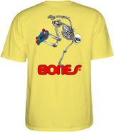 Powell T-Shirt Skateboard Skeleton Ss Yellow