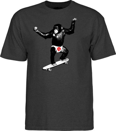 Powell T-Shirt Skate Chimp Ss Charcoal Heather