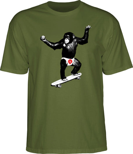 Powell T-Shirt Skate Chimp Ss Military Green