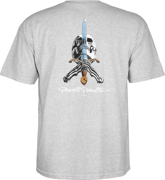 Powell T-Shirt Skull & Sword Ss Grey