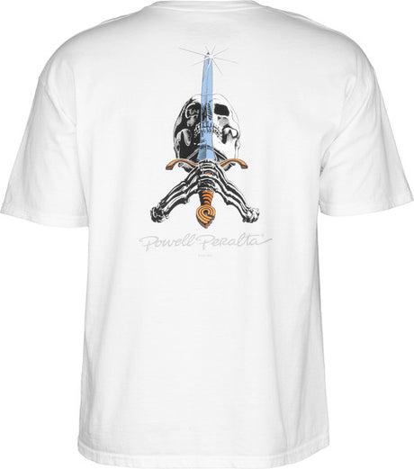 Powell T-Shirt Skull & Sword Ss White