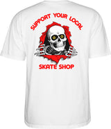 Powell T-Shirt Support Your Local Skate Shop Ss Wht