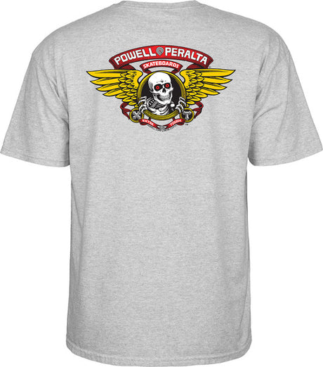 Powell T-Shirt Winged Ripper Ss Gray