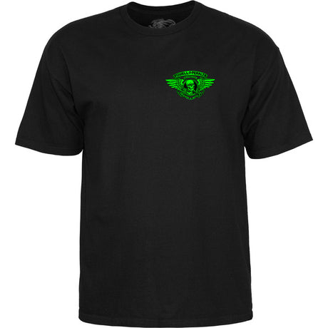 Powell T-Shirt Winged Ripper Ss Blacklight Green